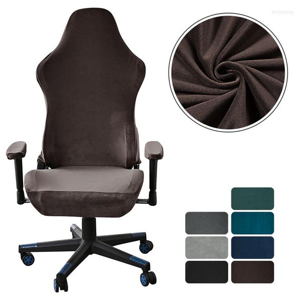 Housses de chaise velours Gamer couverture extensible jeu élastique tabouret d'ordinateur housses pour fauteuil de bureau protecteur étui de siège