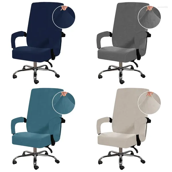 Couvre-chaises Couverture de jeu en velours Couleur de couleur Soupchable Souge de siège de siège pour les chaises informatiques Housse de chaise lavable