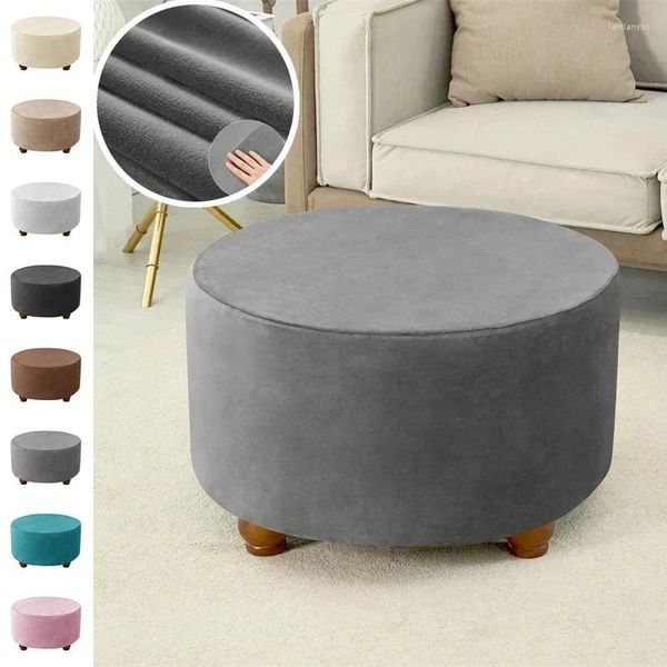 Couvercles de chaise Velvet Round ottoman pliage de rangement meubles Protecteur Protecteur Tremper de pied Pied Salle Couvrette