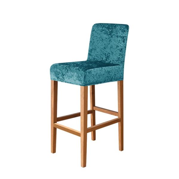 Couvercles de chaise Velvet Bar en tissu brillant Couvre-taboure courte du dos court à petite taille Spandex Stretch Base pour la salle à manger de la fête décoration de la maison