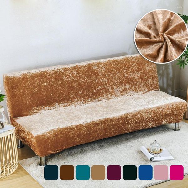 Housses de chaise Velours Tissu Brillant Housse De Canapé Taille Universelle Hiver Chaud Épais En Peluche Stretch Coussin Protecteur Siège Pour Salle À Manger