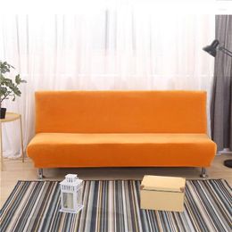 Cubierta de silla Velvet Sofá Cubierta de la cama elástica a prueba de polvo para la sala de estar sin reposabrazos con tapa spandex todo incluido Capa de