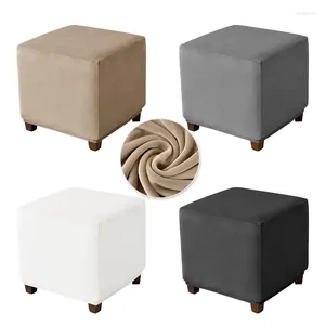 Couvercles de chaise en velours stretch ottoman couvert carré tabouret carré tabouret entièrement inclusive élastique.