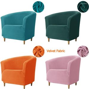 Stoelhoezen fluweelbuisje stretch enkele slipcovers elastische all -inclusive bubs club fauteuil cover voor woonkamer bar aanrecht