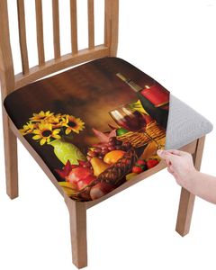 Stoelbedekkingen Vintage landelijke stijl Fruit eten Wijn Elastische stoel Cover Slipcovers voor eetkamerbeschermer stretch