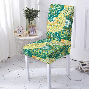 Couvre-chaise Couvre Mandala à imprimé fleuris