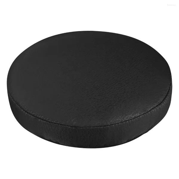 Housses de chaise VORCOOL 1PC 33cm d'épaisseur élastique tabouret de bar housse de coussin coton tabouret rond protecteur (noir)