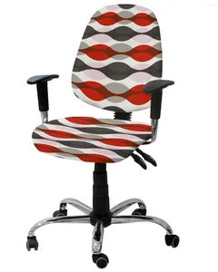 Stoelbedekkingen Water druppel vorm Geometrische textuur RIPPEL ROOT RODE Elastische fauteuilklep Verwijderbare kantoor Slipcover Split -stoel