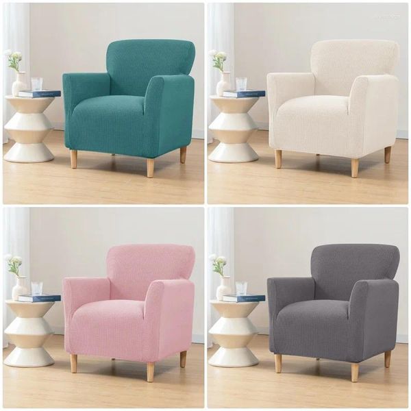 Cubiertas de silla Repelente al agua Polar Fleece Sillón Cubierta Color Sólido Elástico Sofá Individual Slipcover Stretch Club Couch Bar El