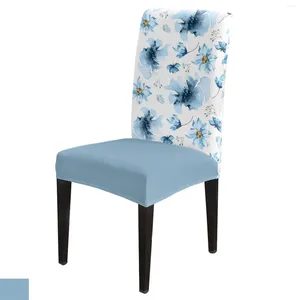 Stoelbekleding waterverfblauwe bloemen in de voorjaarsafdekking stretch elastische eetkamer slipcover spandex case voor kantoor