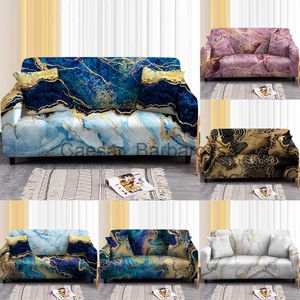 Housses de chaise Housse de canapé élastique aquarelle pour salon Housse de canapé sectionnelle en marbre doré Housse de canapé Housse de canapé d'angle 1234 places x0703