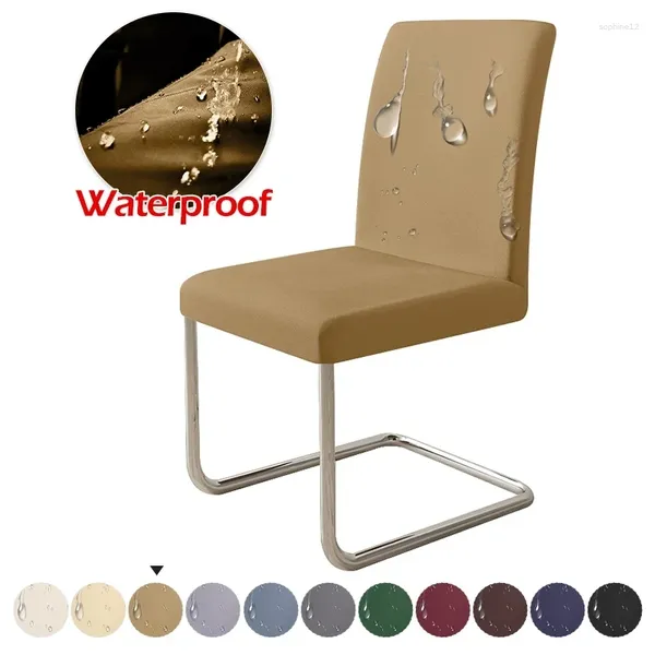 Couvre-chaises étanche réglable Ensemble de salle à manger extensible couleurs de couleur solide siège à gorps amovible High Back Chairs Cover