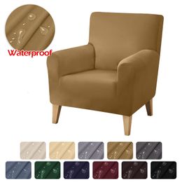 Housses de chaise Housse de fauteuil imperméable Stretch Détachable Bras en pente Dos Housse souple Simple Petite Place Canapé Pour Home Club 230209