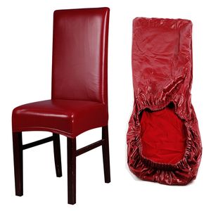 Couvre-chaise Couverture imperméable en cuir PU Chaises d'ordinateur élastiques extensibles avec dossier pour salle à manger Cuisine El Banquet 230921