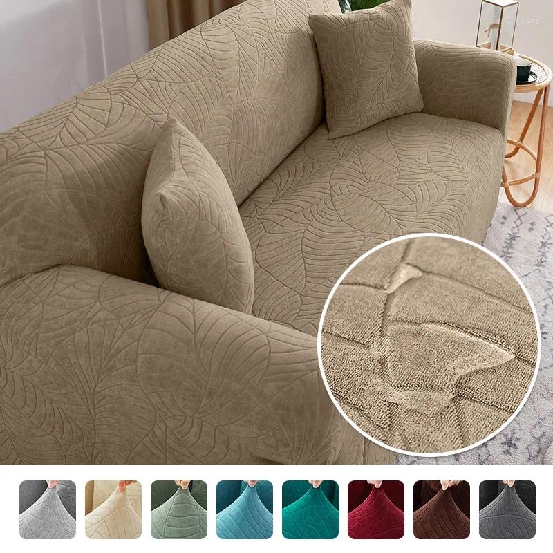Chair Covers Waterproof Jacquard Sofa 1/2/3/4 Seats Solid Couch Cover L Shaped Protector Bench
