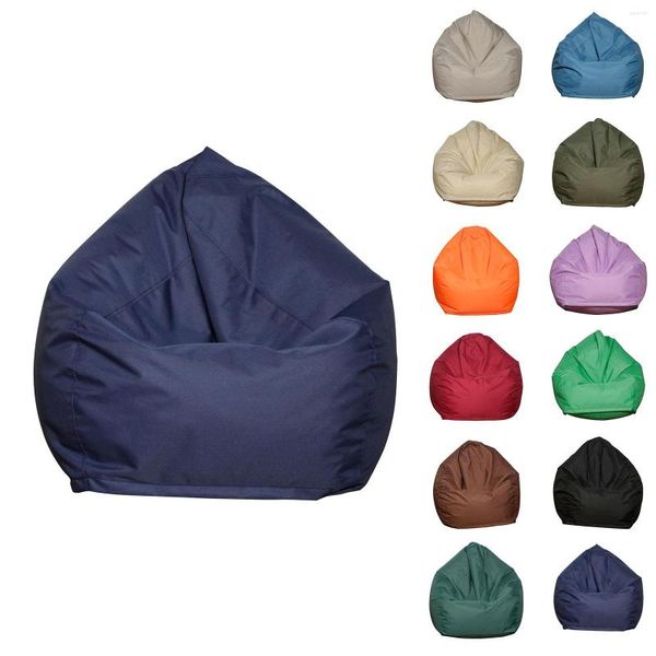 Cubiertas de silla Impermeable Lazy BeanBag Sofás Cubierta Forro interior Adecuado para bolsa de frijol Color sólido Oxford Relleno Animal