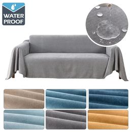 Housses de chaise Couverture de canapé imperméable polyvalente couleur unie housse de meuble tissu Durable anti-poussière anti-rayures décor de salon à la maison 231123