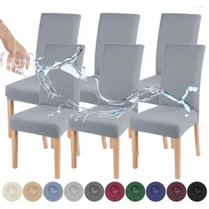 Couvre-chaises couvercles de couleur unie étanche Stretch Spandex Protector Case de siège pour la cuisine du restaurant Banquet 1pcs
