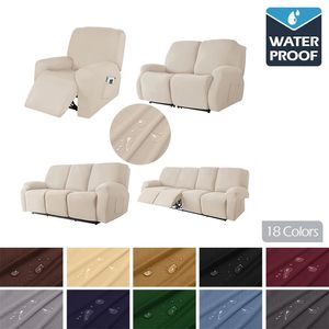 Stoelhoezen Waterdichte Stretch Fauteuil Bankhoezen 1/2/3/4 Zitplaatsen Effen Bankhoezen Bank Hoes Protector Fauteuil Stoelhoezen Voor Thuis 231110