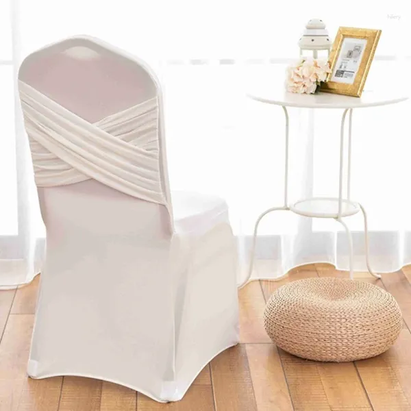 Chaise Couvre la décoration de mariage Spandex Universal Lycra deux croix Swag Back Design de luxe Belle fête d'anniversaire El en vente