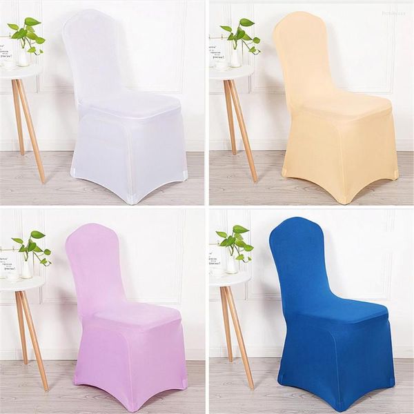 Chaise Couvre Couverture De Couleur Blanche Spandex Lycra Élastique Poches Fortes Pour La Décoration De Mariage El Banquet En Gros