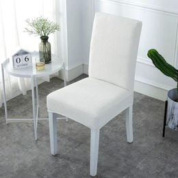 Cubiertas de silla Cubierta elástica blanca Funda de asiento de cocina Banquete moderno Cubierta Confort A prueba de polvo para taburete Estiramiento Slipcover
