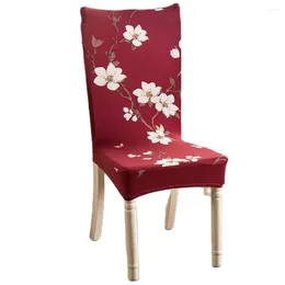 Couvre-chaise Fleurs blanches Cover à imprimé rouge canapé-couvercle spandex / tissu polyester extenseur de banquet multifonctionnel élastique
