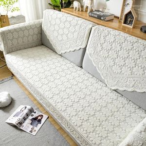 Fundas para sillas, funda de sofá de encaje blanco, toalla de flores estéreo, sofá para reposabrazos, respaldo, cojín de asiento, muebles para el hogar DIY de una pieza