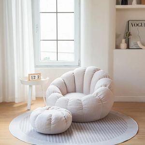 Stoelbedekkingen Witte lamsvelvet bankomslag comfortabele pompoenstoel afneembaar en wasbaar iiving room slaapkamer casual