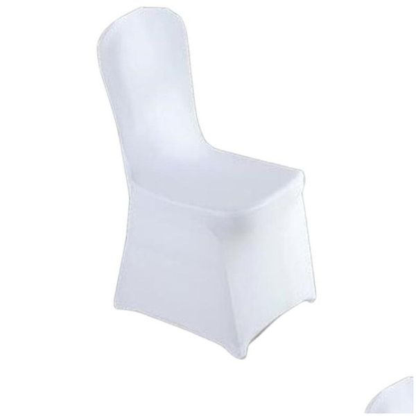 Chaise Couvre Blanc Polyester Spandex Chaise De Fête De Mariage Ers Pour Mariages Banquet Pliant El Décoration Maison Jardin Textiles De Maison Chai Dhrb9