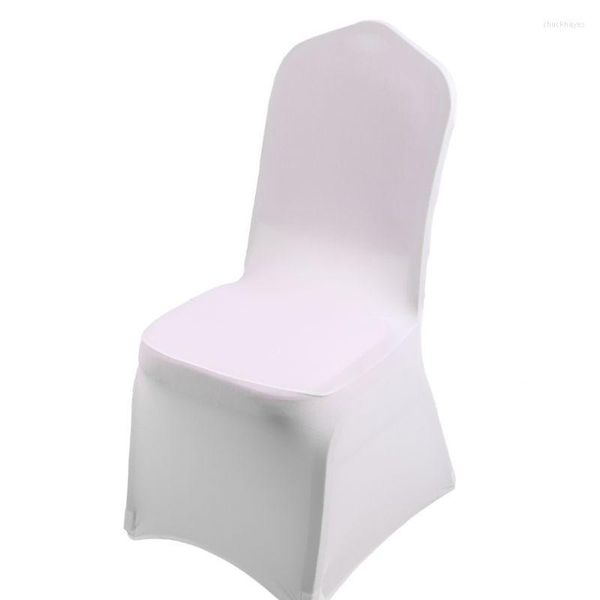 Fundas para sillas Funda de boda blanca Poliéster Elástico Mesa y sillas Jardín al aire libre Terraza Spandex