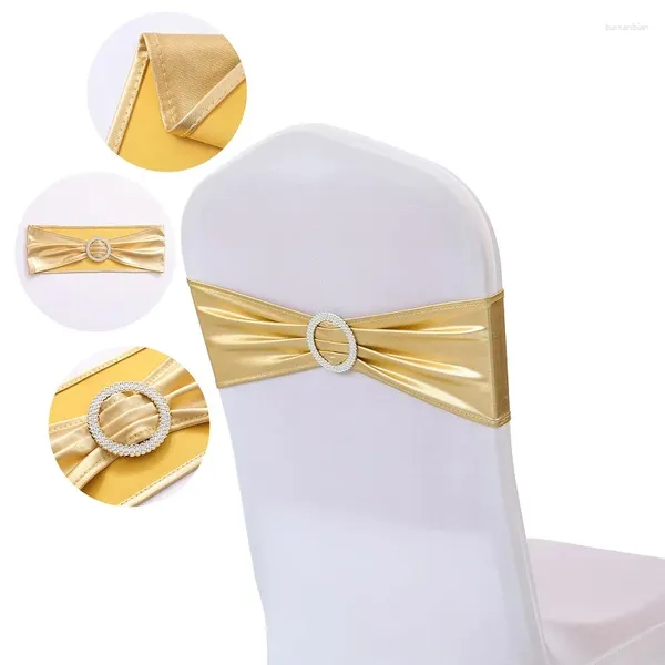 Couvre-chaise Couvre en gros 10pcs nœud élastique El Banquet de mariage Boucle de boucle arrière Decor Decor Seat Ribbon Bow