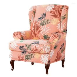 Housses de chaise housses d'aile extensible fauteuil à oreilles amovible Spandex feuilles imprimé meubles protecteur housse de canapé