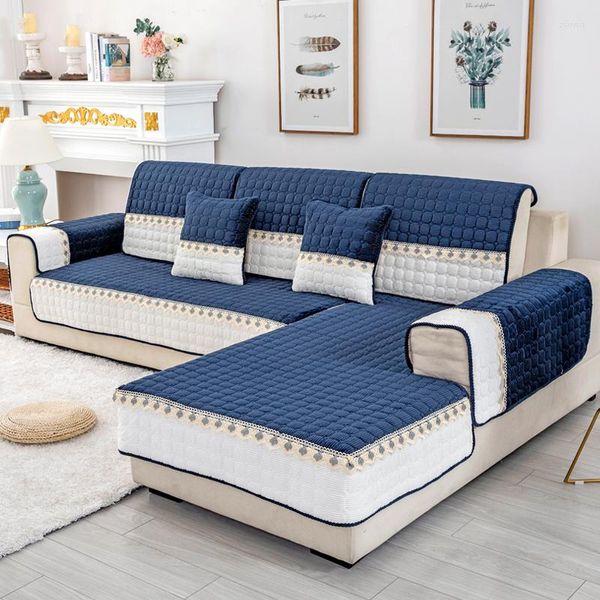 Fundas para sillas, funda de cojín de sofá de felpa de invierno, toalla antideslizante de tela nórdica minimalista moderna para sala de estar