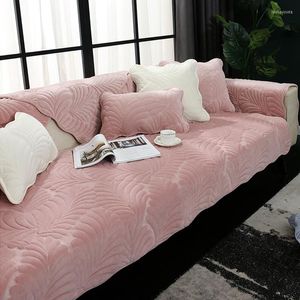 Housses de chaise hiver épaissir canapé couverture doux en peluche coin pour salon coussin serviette meubles décor housse canapé