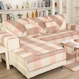 Stoelhoezen Wliarleo Mediterrane bank Handhanddoek Universeel katoenvormige deksel Anti-slipstof Plaid stoel Slipcover Capa