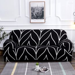 Housses de chaise WUJIE Europe Style noir élastique universel housse de canapé pour salon coussins protecteur antidérapant extensible canapé ensemble