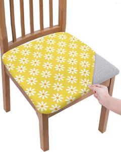 Housses de chaise jaune marguerite fleur élasticité couverture bureau ordinateur siège protecteur étui maison cuisine salle à manger housses