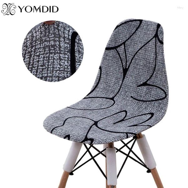 Housses de chaise YoMDID Shell Cover Stretch Short Back Siège de salle à manger imprimé pour Noël Home Bar El Party Banquet