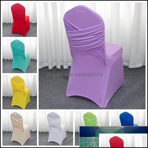 Chaise Ers Sashes Textiles de maison Jardin 16 couleurs Mariage Deux croix Spandex Swag Back Er Décoration de fête de luxe en vente Drop Delivery 2021