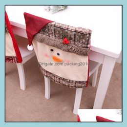 Chaise Ers Ceintures Textiles De Maison Jardin Ll Chapeau De Noël Er Tables De Dîner Du Père Noël Fête Chapeau Rouge Ch Dhr30