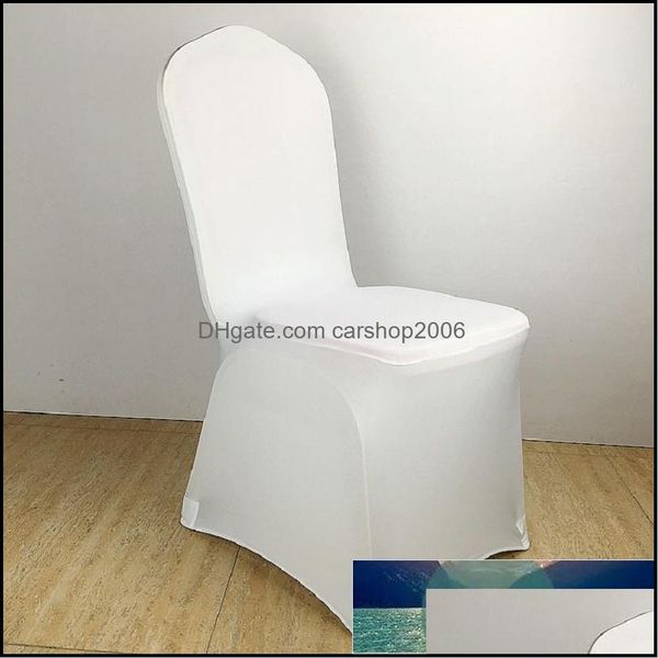 Chaise Ers Ceintures Textiles de Maison Jardin Couleur Blanche Er Spandex Élastique Poches Fortes Pour La Décoration De Mariage El Banquet En Gros Drop Deli