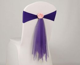 Chaise ceinture couverture bande Banquet fête décoration brillant tout spandex étirer les ceintures de couverture de chaise papillon livraison rapide WT3525984