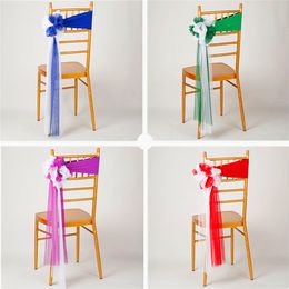 Wed Chair Sjerp Spandex Band Stoelband Stretch voor Chiavari Stoeldecoratie