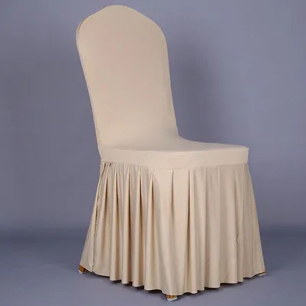 Couverture de jupe de chaise, housse de protection de chaise pour Banquet de mariage, décoration de Style jupe plissée, couvre-chaise élastique en Spandex, vente en gros