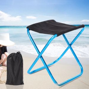 Chaises d'extérieur en alliage d'aluminium, tabouret de pique-nique pliant Portable, MIni rangement, chaise de pêche, meubles ultralégers, chaise d'extérieur