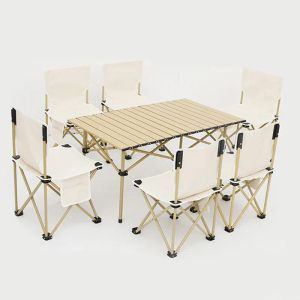 Chaises table pliante extérieure et chaise table portable table de rouleau d'oeuf de camping de camping de camping
