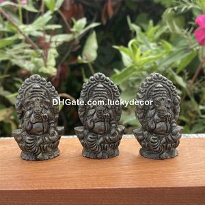 Chalcopyrite Ganesha standbeeld decor natuurlijke kwartskristal edelstenen Lord Ganesh Ganapati beeldje Hindoe-godheid God van intelligentie geluk succes welvaart Feng Shui