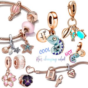Caméléon enrôle-charme perle sterling sier fit bracelet de bracelet perles de pendentif pour femmes beaux bijoux cadeaux