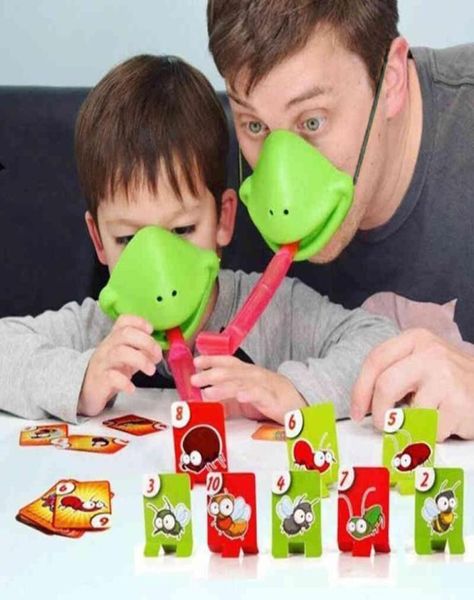 Chameleon Lizard Mask Wagging Tongue Lick Cards Game Board pour enfants Family Party Toys Funny Dktop Game Toys11QL65320698083458